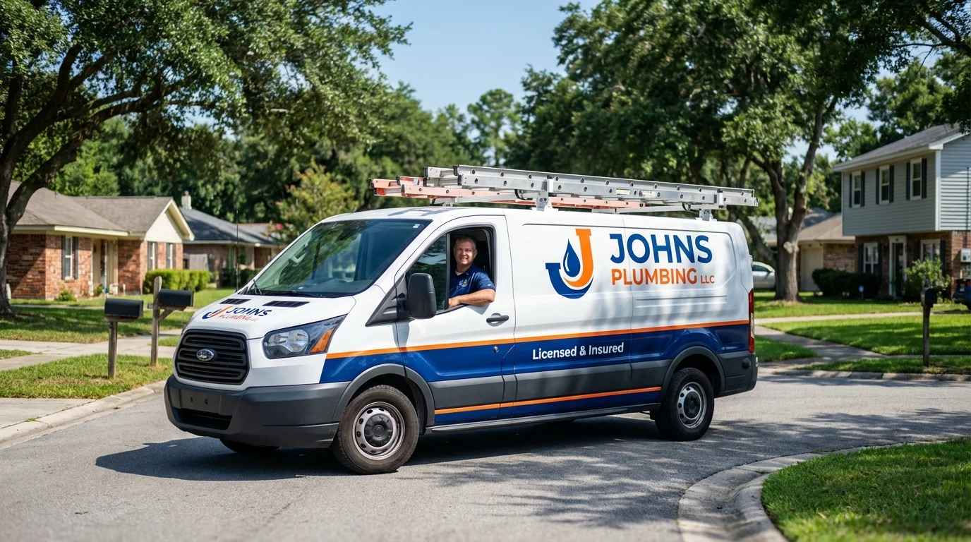 Johns Plumbing LLC service van in Jewett, TX