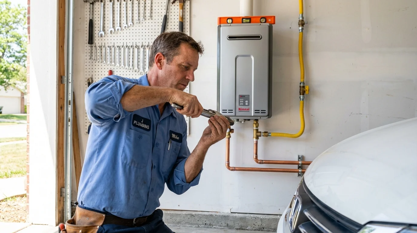 Tankless water heater installation by a Johns Plumbing LLC plumber in Jewett